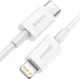 Baseus Superior USB-C naar Apple Lightning Kabel PD 20W Wit 0.25 Meter afbeelding 1
