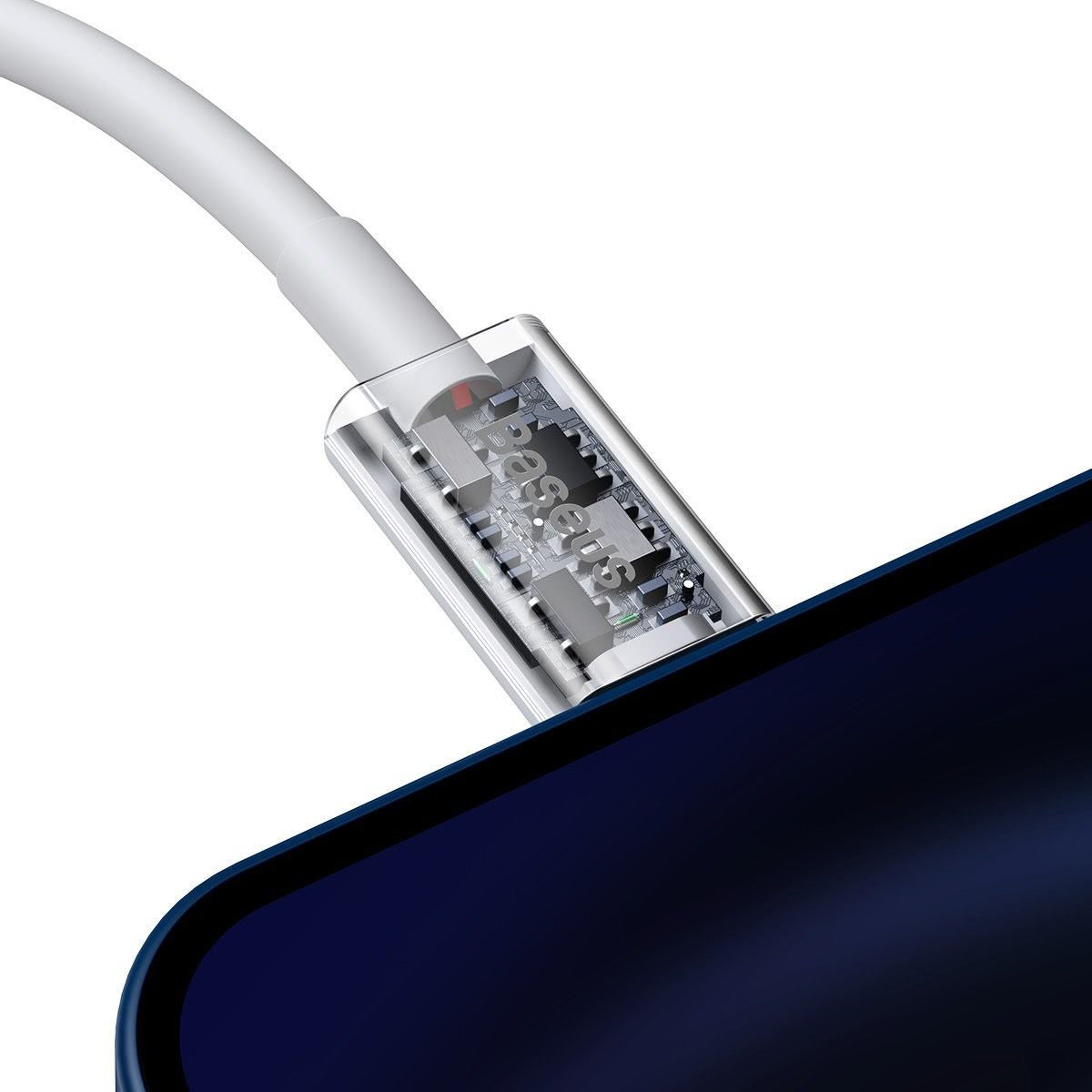 Baseus Superior USB-C naar Apple Lightning Kabel PD 20W Wit 0.25 Meter afbeelding 6