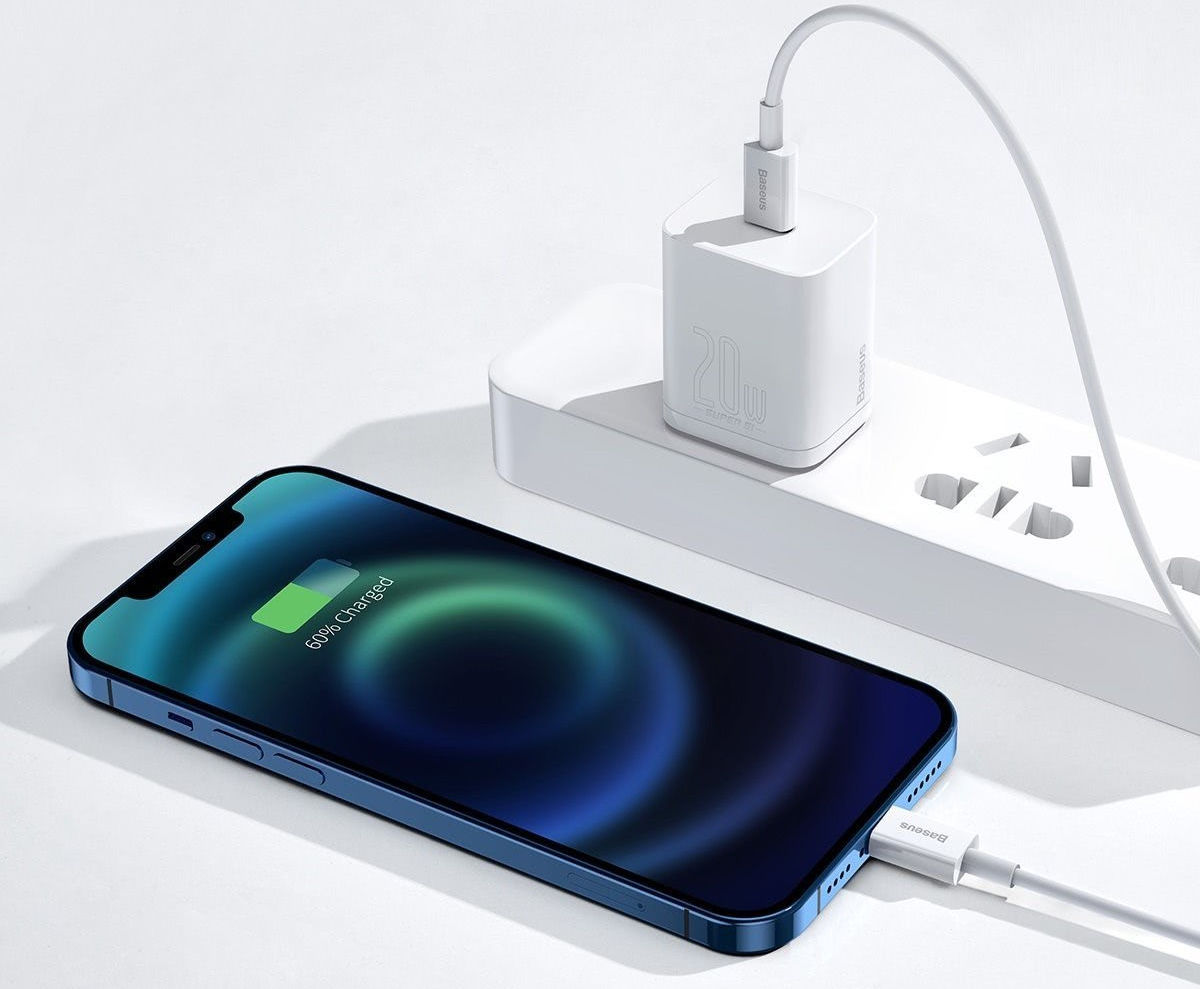 Baseus Superior USB-C naar Apple Lightning Kabel PD 20W Wit 0.25 Meter afbeelding 7