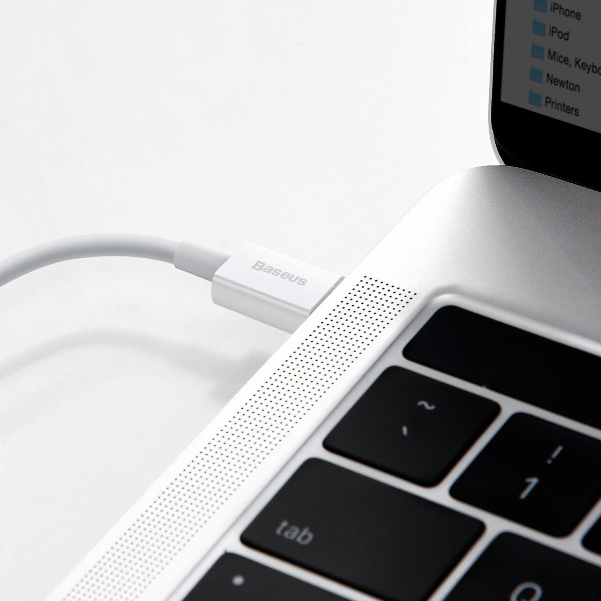 Baseus Superior USB-C naar Apple Lightning Kabel PD 20W Wit 0.25 Meter afbeelding 8