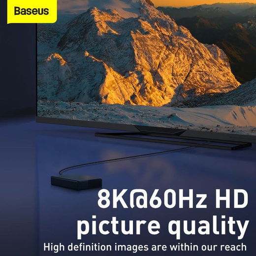 Baseus HDMI 8K naar HDMI 8K Kabel 48Gbps met HDMI 2.1 2M Zwart afbeelding 4