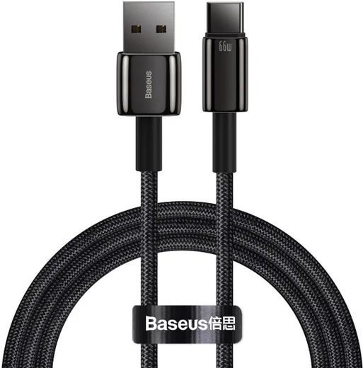 Baseus Tungsten Gold 66W Fast Charge USB naar USB-C Kabel 1 Meter afbeelding 1