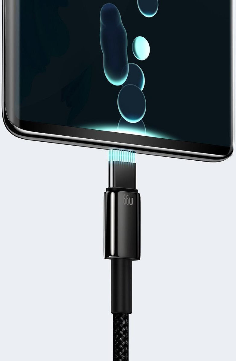 Baseus Tungsten Gold 66W Fast Charge USB naar USB-C Kabel 1 Meter afbeelding 4