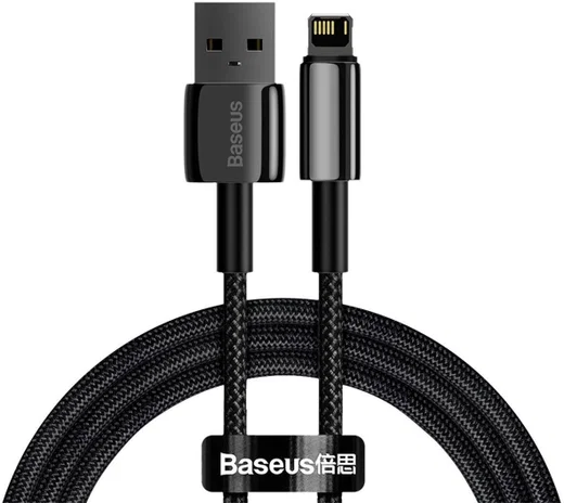 Baseus Tungsten Gold 12W Fast Charge USB naar Apple Lightning Kabel 2M afbeelding 1