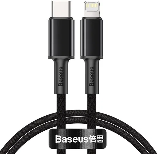 Baseus High Density Braided USB-C naar Apple Lightning PD 20W Zwart 1M afbeelding 1