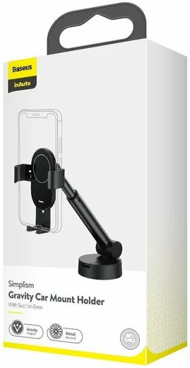 Baseus Gravity Raam/Dashboard Telefoonhouder met Zuignap Zwart afbeelding 15