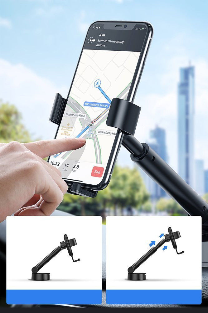 Baseus Gravity Raam/Dashboard Telefoonhouder met Zuignap Zwart afbeelding 5