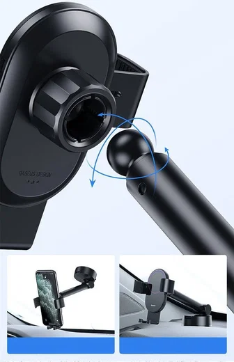 Baseus Gravity Raam/Dashboard Telefoonhouder met Zuignap Zwart afbeelding 6