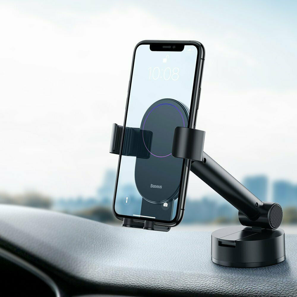 Baseus Gravity Raam/Dashboard Telefoonhouder met Zuignap Zwart afbeelding 12