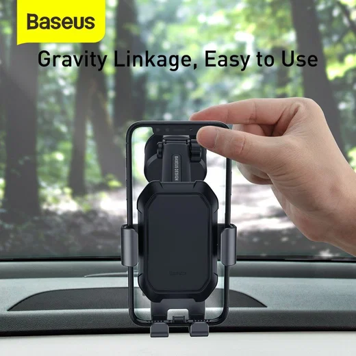 Baseus Tank Gravity Raam/Dashboard Telefoonhouder met Zuignap Zwart afbeelding 7