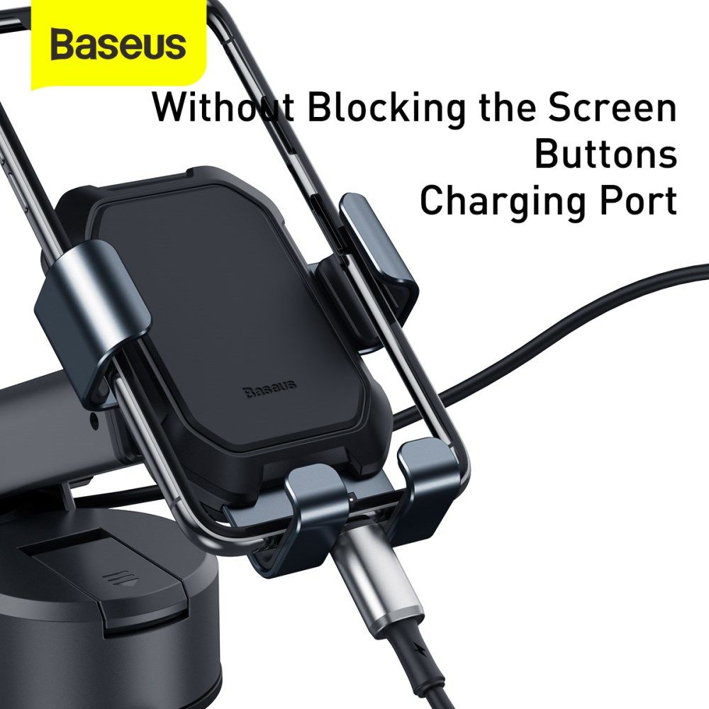 Baseus Tank Gravity Raam/Dashboard Telefoonhouder met Zuignap Zwart afbeelding 10