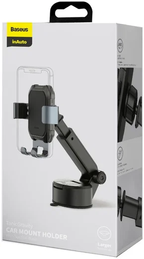 Baseus Tank Gravity Raam/Dashboard Telefoonhouder met Zuignap Zwart afbeelding 17