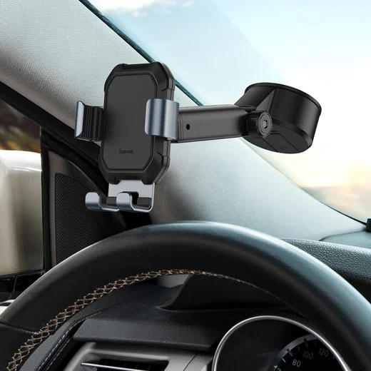 Baseus Tank Gravity Raam/Dashboard Telefoonhouder met Zuignap Zwart afbeelding 2