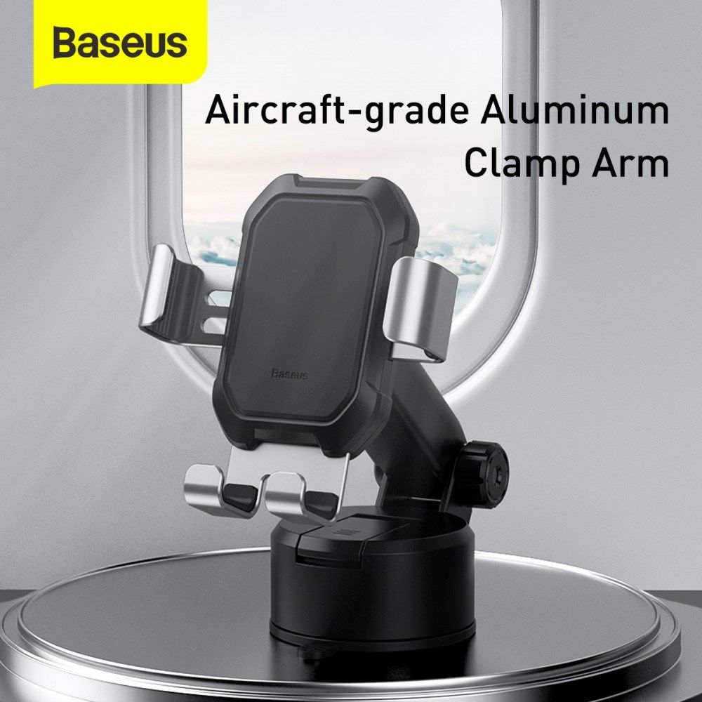 Baseus Tank Gravity Raam/Dashboard Telefoonhouder met Zuignap Zilver afbeelding 8