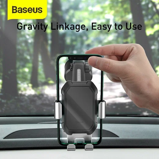 Baseus Tank Gravity Raam/Dashboard Telefoonhouder met Zuignap Zilver afbeelding 9