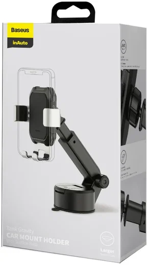 Baseus Tank Gravity Raam/Dashboard Telefoonhouder met Zuignap Zilver afbeelding 17