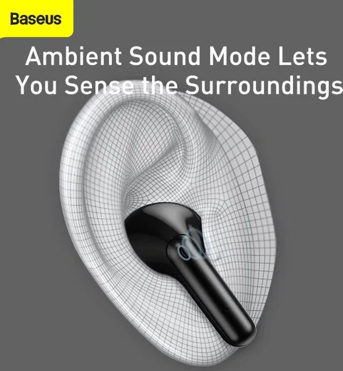Baseus S1 Wireless Bluetooth Earphones Met Noise Cancelling Zwart afbeelding 7