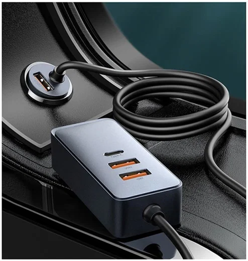 Baseus Auto Snellader 120W met 2 USB en 2 USB-C Fast Charge Poorten 1.5 meter afbeelding 5