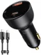 Baseus Superme Autolader USB/USB-C Snellader 100W met USB-C Kabel 1M afbeelding 1