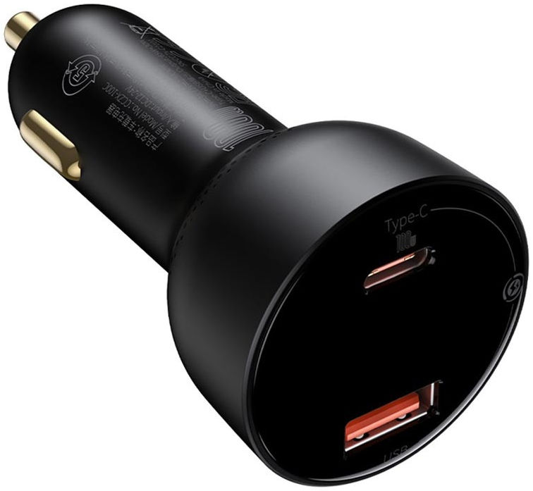Baseus Superme Autolader USB/USB-C Snellader 100W met USB-C Kabel 1M afbeelding 2