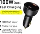 Baseus Superme Autolader USB/USB-C Snellader 100W met USB-C Kabel 1M afbeelding 3