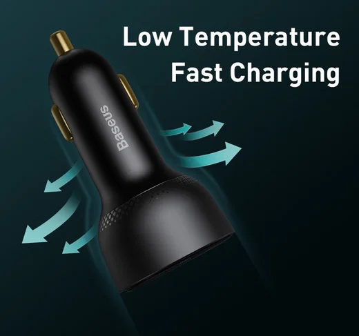 Baseus Superme Autolader USB/USB-C Snellader 100W met USB-C Kabel 1M afbeelding 7
