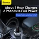 Baseus 45W Fast Charge Autolader + 60W USB-C Kabel 1M Zwart afbeelding 5