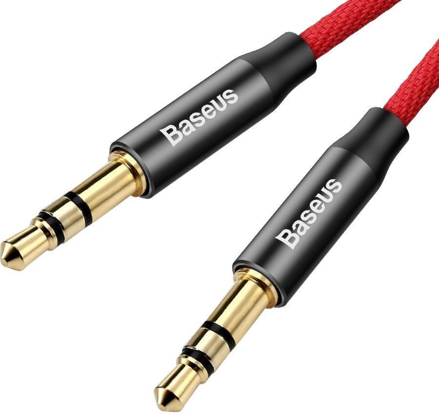 Baseus Yiven M30 3.5 mm Jack Verlengkabel 1M Rood / Zwart afbeelding 3