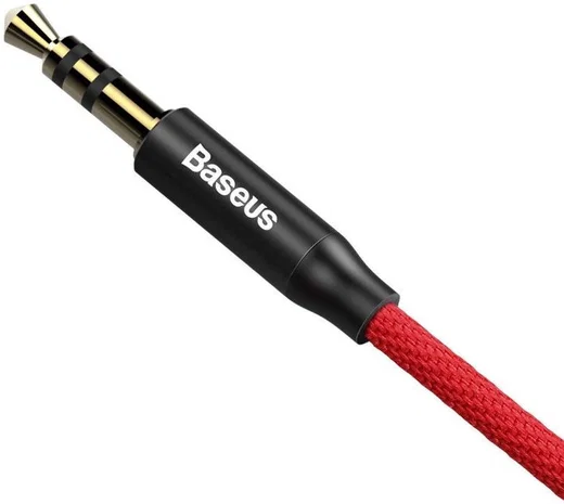 Baseus Yiven M30 3.5 mm Jack Verlengkabel 1M Rood / Zwart afbeelding 4