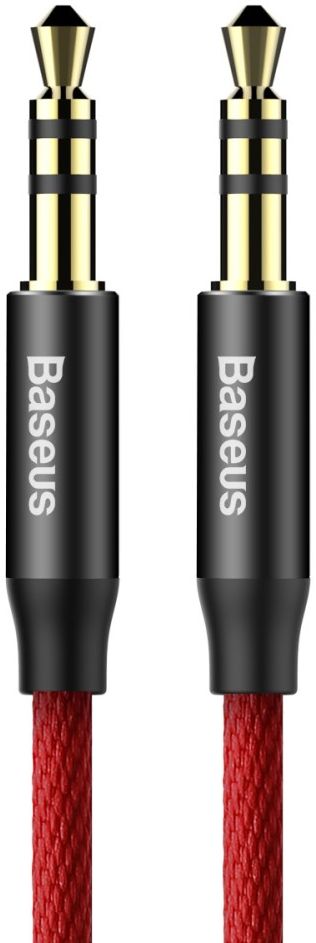Baseus Yiven M30 3.5 mm Jack Verlengkabel 1.5M Rood / Zwart afbeelding 1