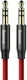 Baseus Yiven M30 3.5 mm Jack Verlengkabel 1.5M Rood / Zwart afbeelding 1