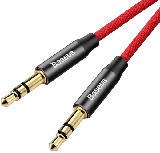 Baseus Yiven M30 3.5 mm Jack Verlengkabel 1.5M Rood / Zwart afbeelding 4