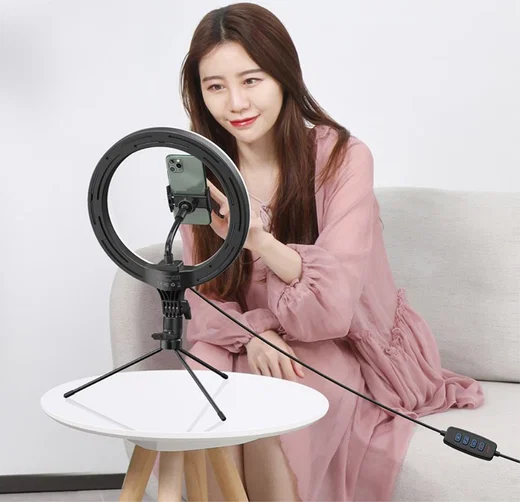 Baseus LED Ring Licht Tripod Statief en Houder voor Smartphone afbeelding 9