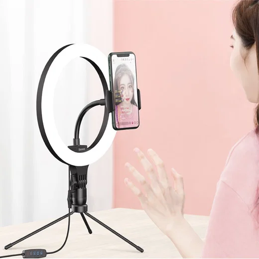 Baseus LED Ring Licht Tripod Statief en Houder voor Smartphone afbeelding 8