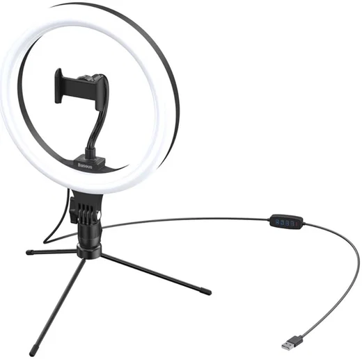Baseus LED Ring Licht Tripod Statief en Houder voor Smartphone afbeelding 11