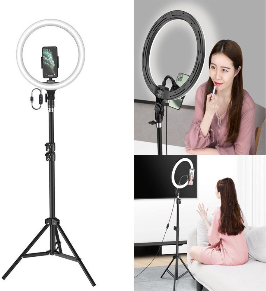Baseus LED Ring Licht met Statief en Houder voor Smartphone afbeelding 1