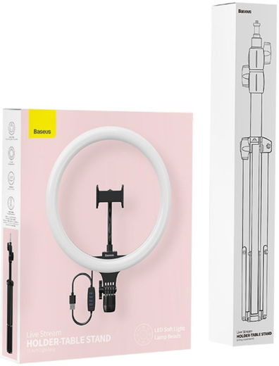 Baseus LED Ring Licht met Statief en Houder voor Smartphone afbeelding 10