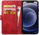 Rosso Element Apple iPhone 12 / 12 Pro Hoesje Book Cover Rood afbeelding 1