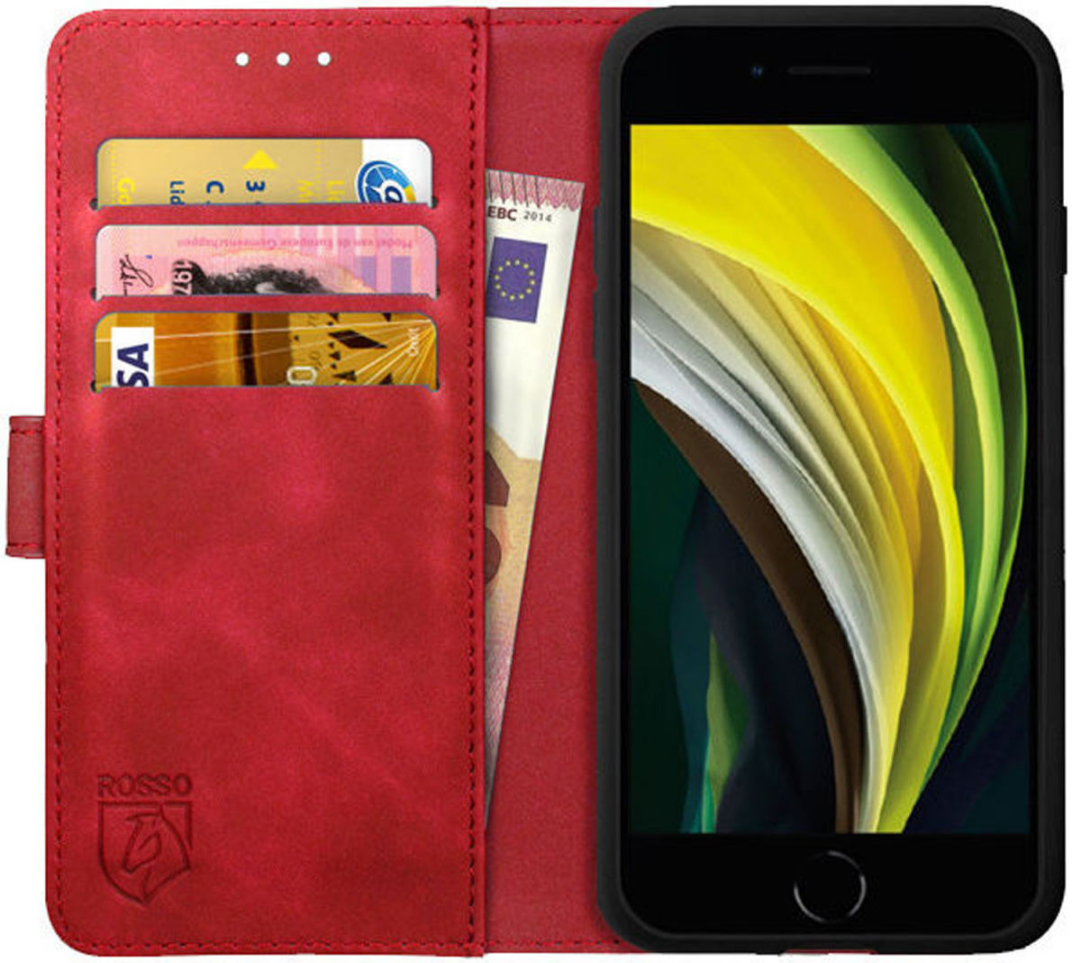 Rosso Element Apple iPhone SE (2020/2022) Hoesje Book Cover Rood afbeelding 1