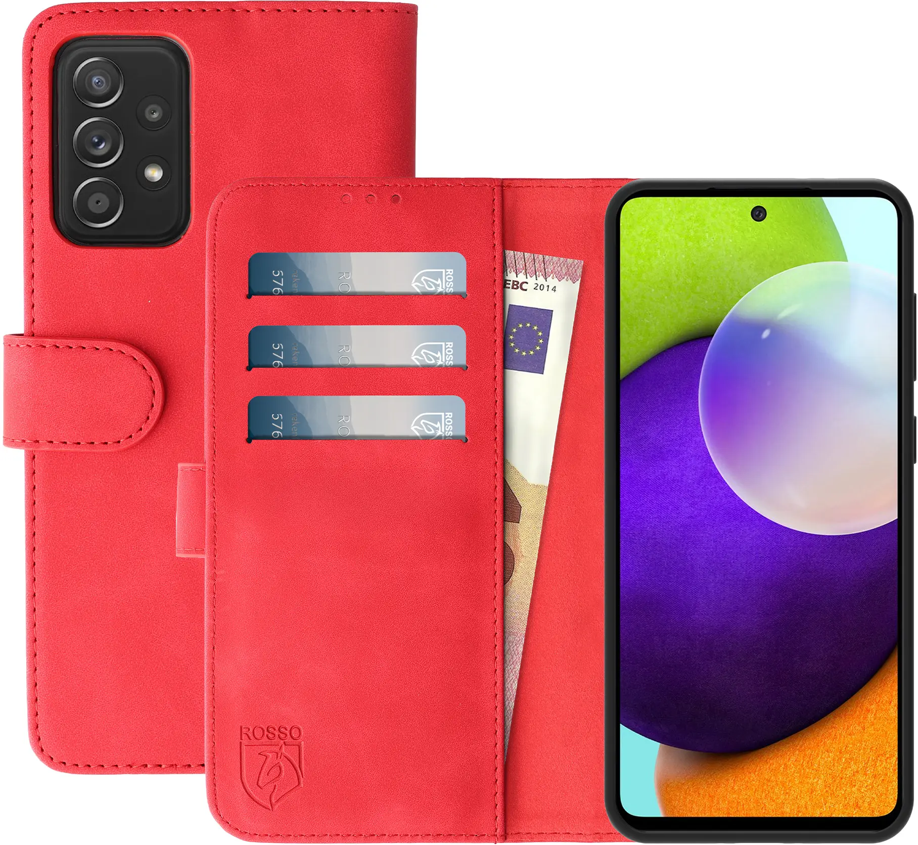 Rosso Element Samsung Galaxy A52 / A52S Hoesje Wallet Rood afbeelding 1