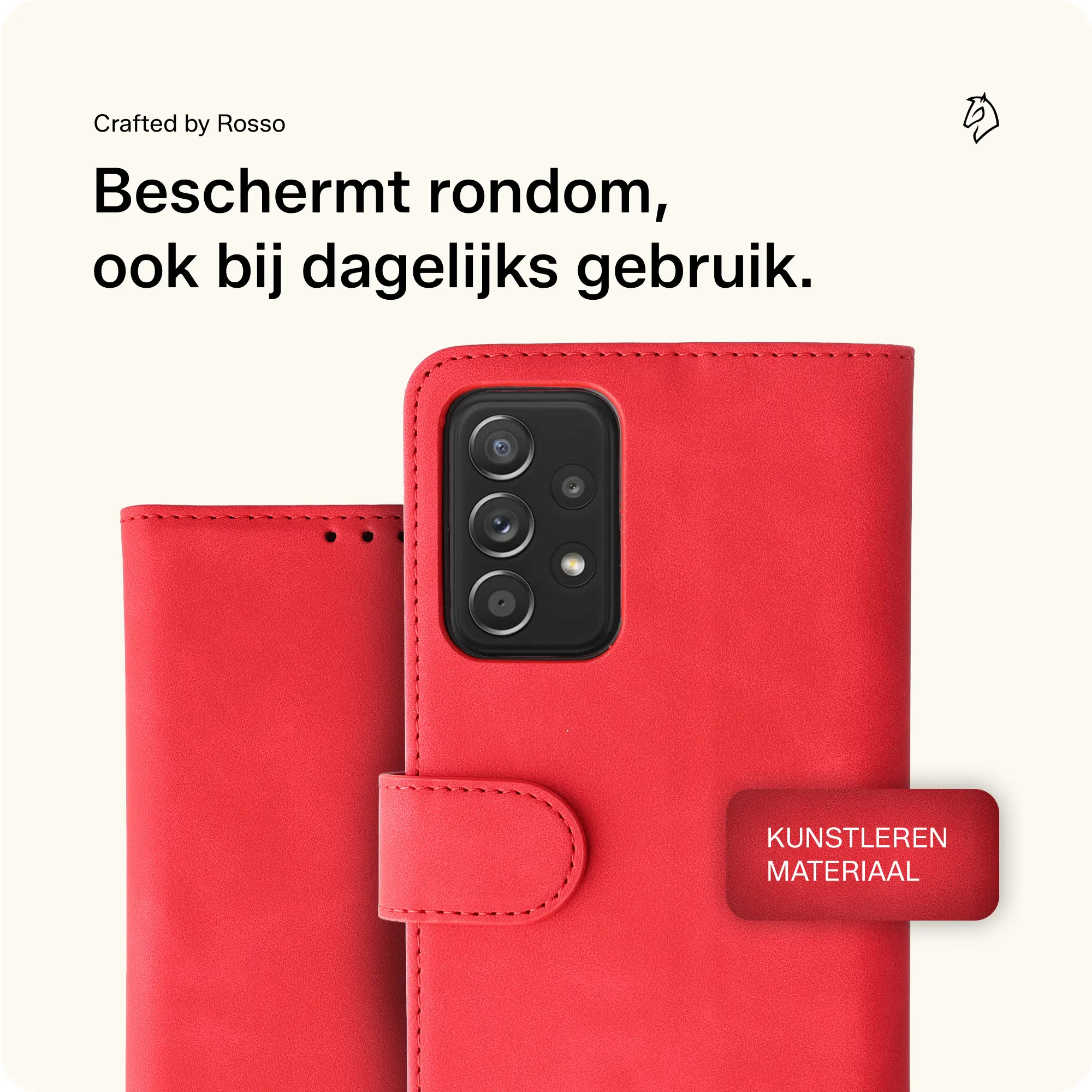 Rosso Element Samsung Galaxy A52 / A52S Hoesje Wallet Rood afbeelding 3