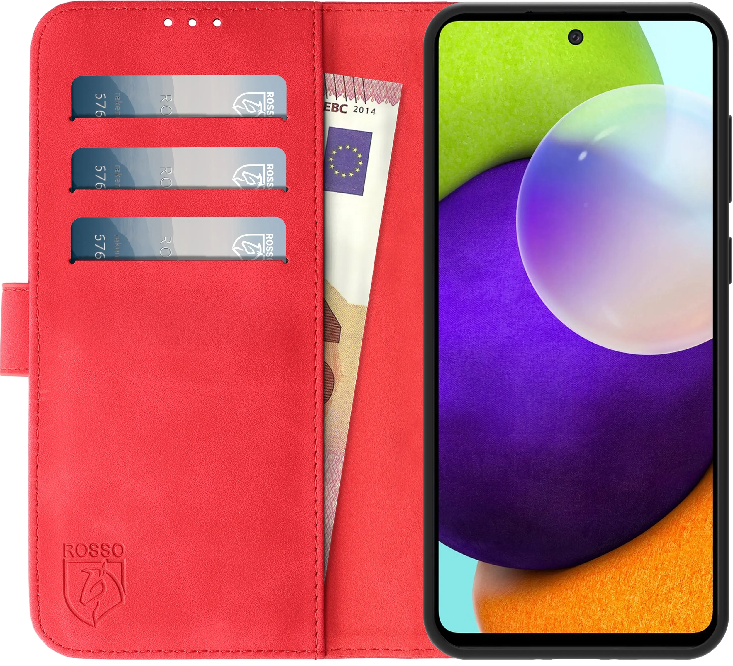 Rosso Element Samsung Galaxy A52 / A52S Hoesje Wallet Rood afbeelding 11