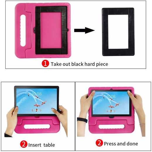 Lenovo Tab M10 (HD) Gen 1 Kinder Tablethoes met Handvat Roze afbeelding 11