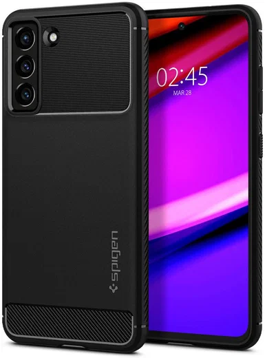 Spigen Rugged Armor Samsung Galaxy S21 FE Hoesje Back Cover Zwart afbeelding 1