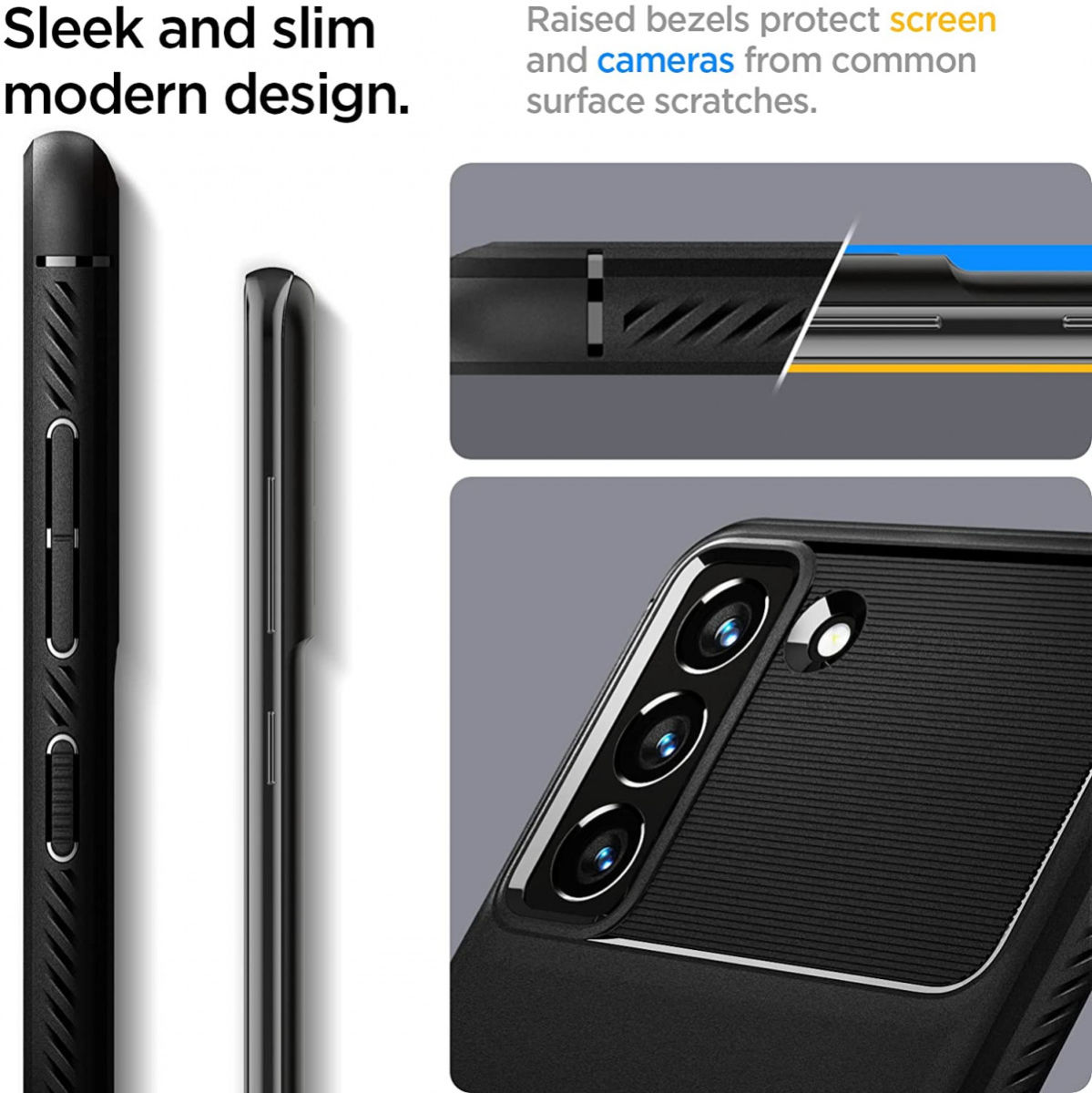 Spigen Rugged Armor Samsung Galaxy S21 FE Hoesje Back Cover Zwart afbeelding 4
