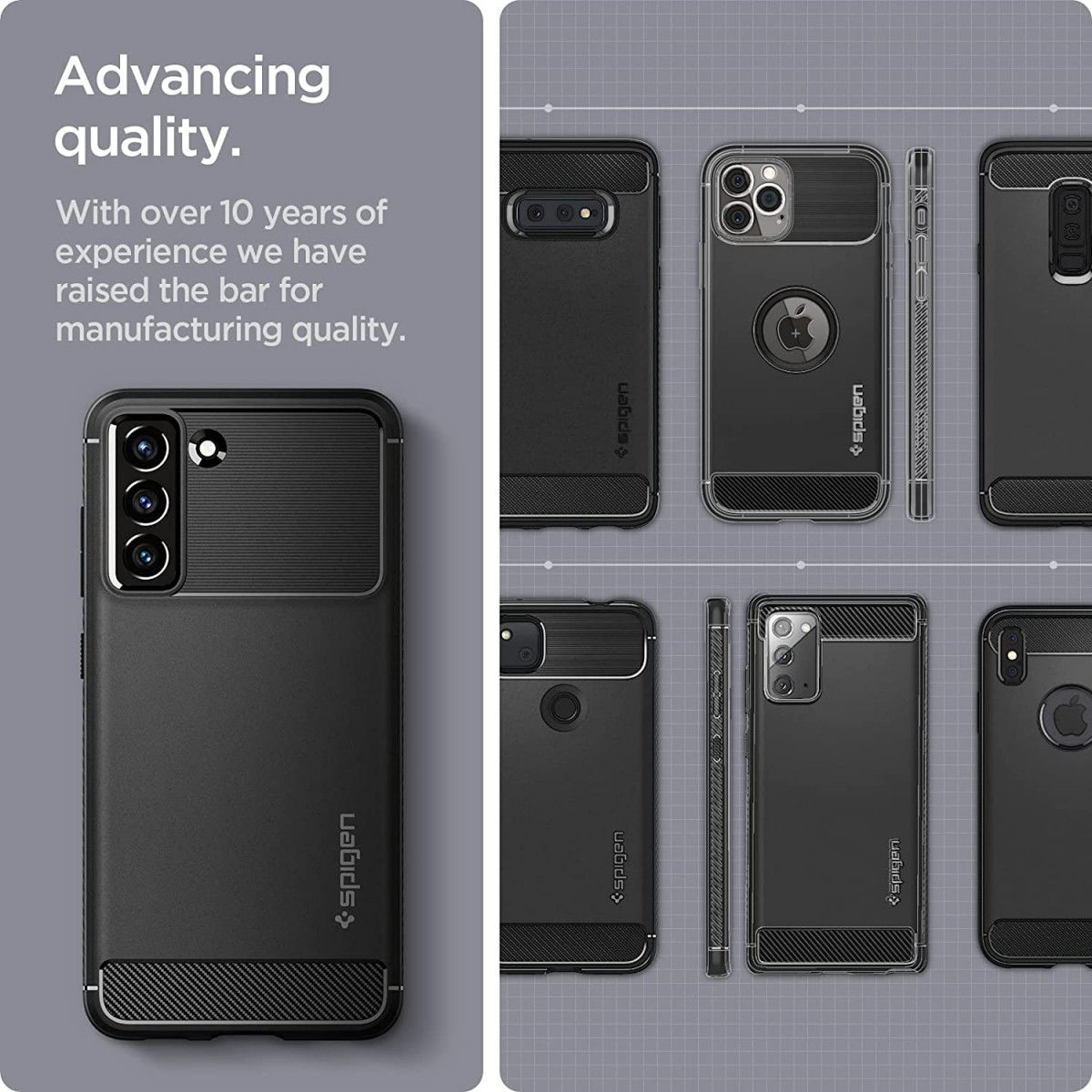 Spigen Rugged Armor Samsung Galaxy S21 FE Hoesje Back Cover Zwart afbeelding 7