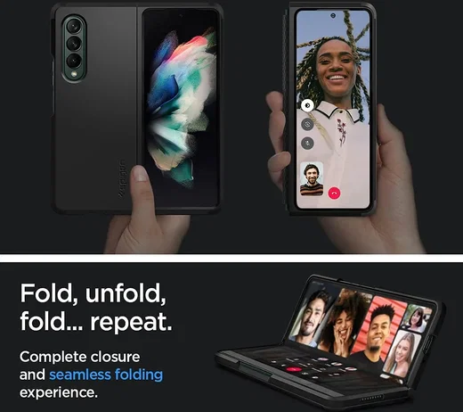 Spigen Tough Armor Samsung Galaxy Z Fold 3 Hoesje Zwart afbeelding 4