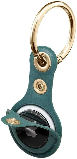 Spigen Valentinus Apple AirTag Sleutelhanger Kunstleer Hoesje Groen afbeelding 2