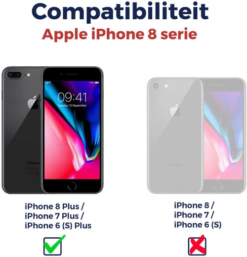 Rosso iPhone 6(S) / 7 / 8 Plus Tempered Glass met Installatietray afbeelding 11