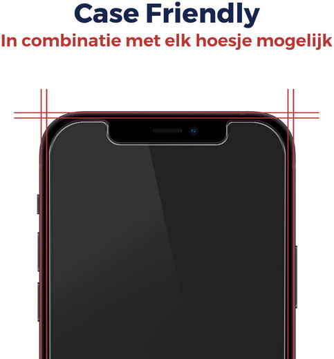 Rosso iPhone X / XS Tempered Glass met Installatietray Case Friendly afbeelding 4